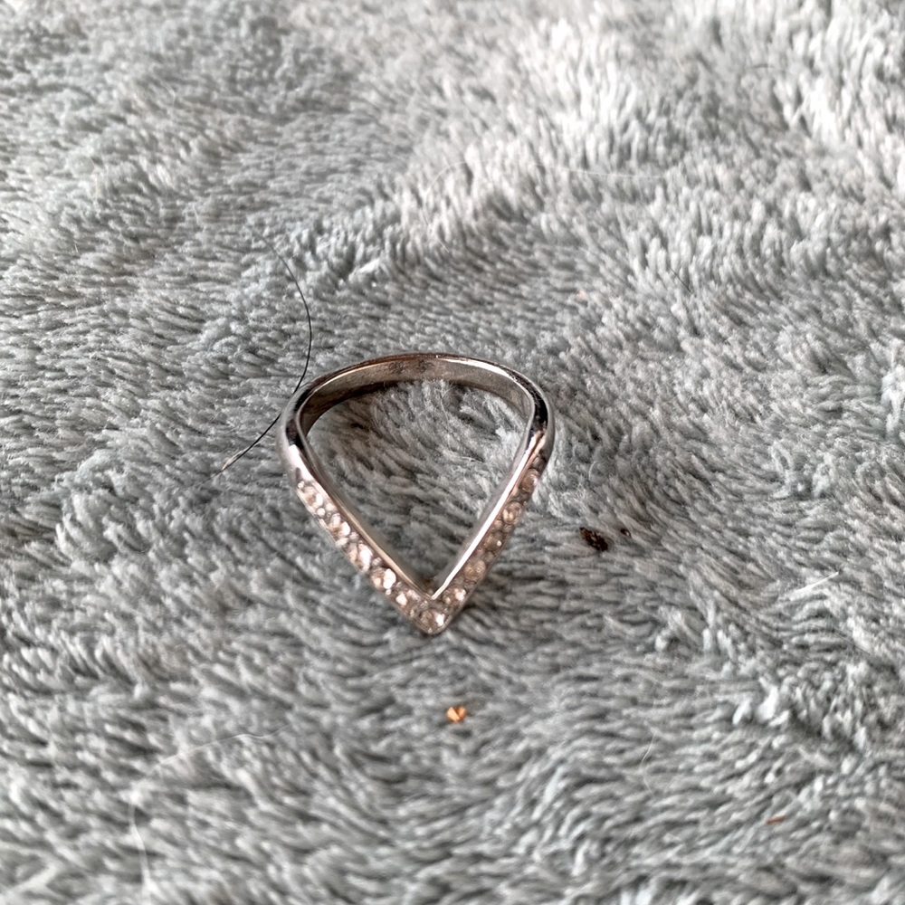 Sterling silver diamond accented ring